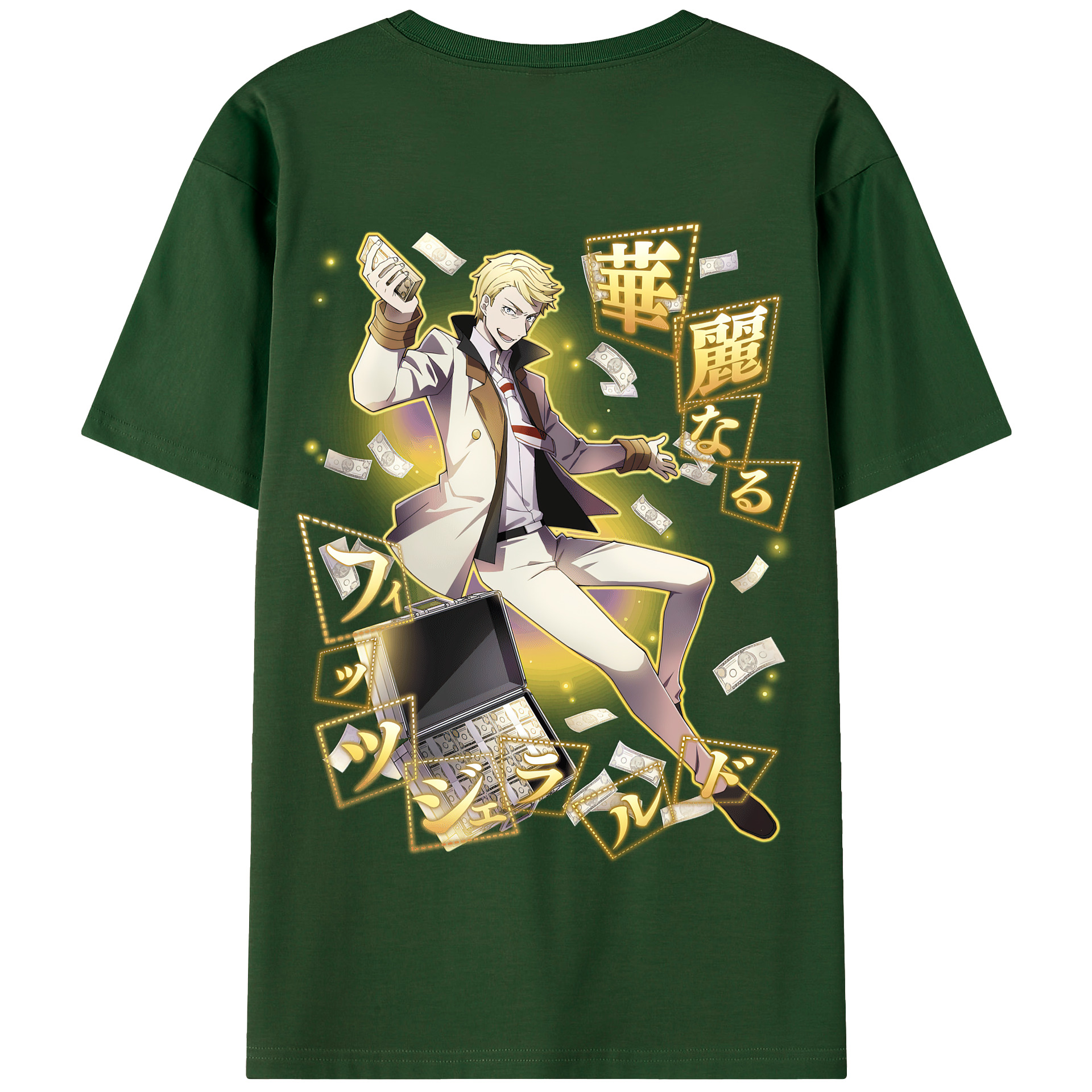 （画像用） 文豪ストレイドッグス Bungo Stray Dogs 綿100％半袖Tシャツ（背面プリント）